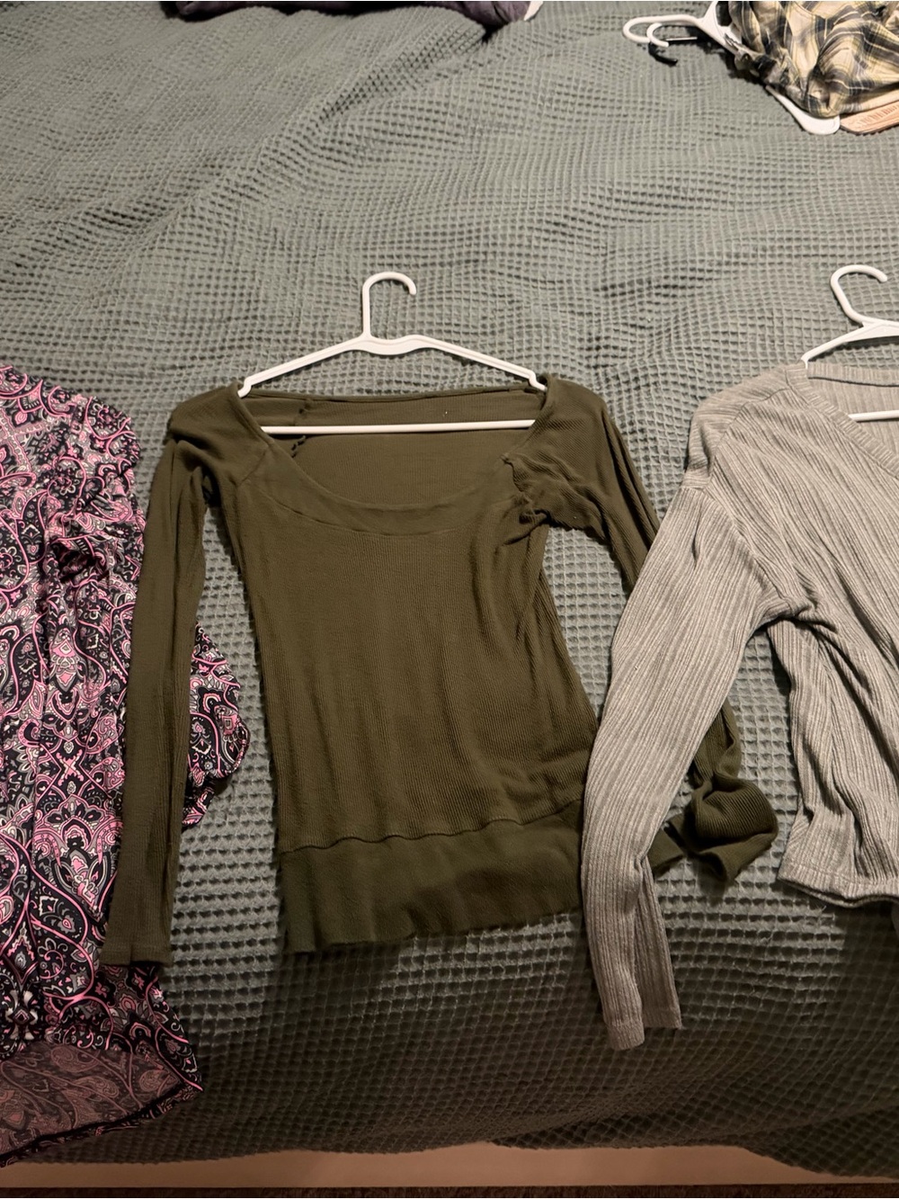 Olive Green Women's Scoop Neck Sweater